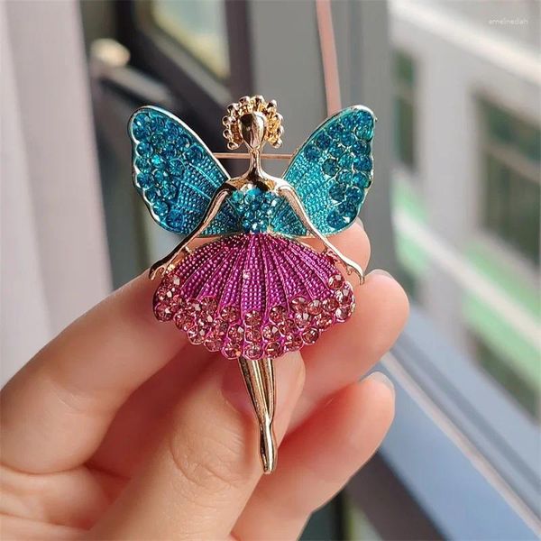 Nœuds papillon Mode européenne et américaine Creative Mignon Alliage Diamant Smart Ballet Fille Broche Broche Femelle Pull Manteau Accessoire