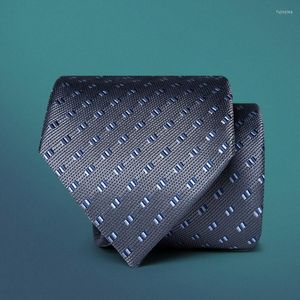 Corbatas de moño Corbata de moda de los hombres europeos Punto azul profundo 8 cm Corbata Casual Inglaterra Corbata Hombre de negocios Boda Fiesta Novio Desgaste