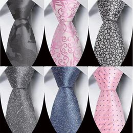 Bow Ties Factory Vender 8cm Men's Classic Tie Jacquard Woven Cravatta Stripes Striped Floral Neckties Fashion Business Neckwear Neck