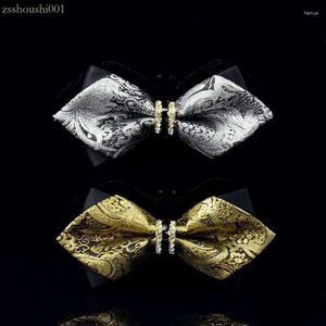 Bow Ties Fashion 2023 Men Designer Brand French Gentleman Tie Paisley Wedding Bowtie Business Butterfly Knot Gift Box 1C0E