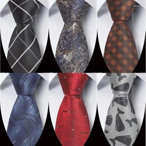 Bow Ties Fashion 8cm Men's Classic Tie Jacquard Woven Flaid Plaid Paisley Neck Business Neck pour les accessoires de fête de mariage