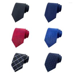 Corbatas de lazo de moda de 8 cm para hombre, corbata de seda para hombre, negro, azul, geométrico, a rayas, estampado, Ascot, fiesta de boda, gruesa, larga