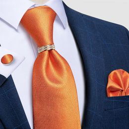Boogbladen mode 8cm oranje zijden stevige stropdas bruiloft feest stropdas