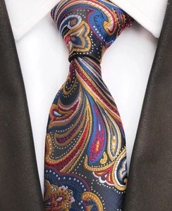 Bow Ties Fashion 8cm Silk Men's Paisley Blue Red Tie Jacquard geweven stropdaspak Men Business Wedding Party Formeel geschenk