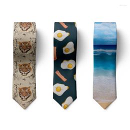 Cravates d'arc Mode 8cm Slim Cravate pour hommes Nouveauté 3D Imprimé Crâne Lion Motif Homme Cravate Casual Fête De Mariage Gentleman Accessoires