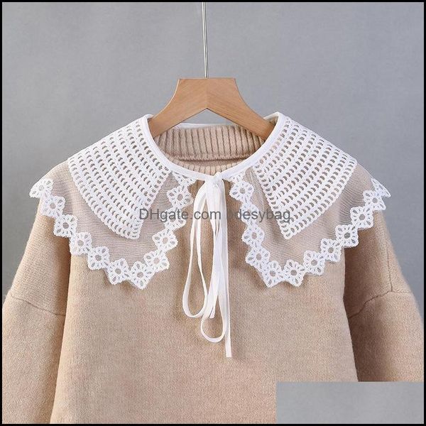 Pajaritas Accesorios de moda Encaje blanco Collar falso Bufanda Mantón Abrigo Camisa desmontable Ropa de mujer Vintage DHFSY