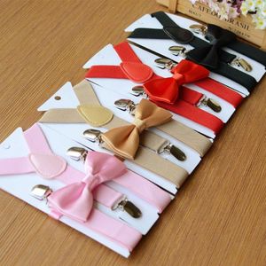 Bow Ties Fashion verstelbare en elastische kinderen Suspenders met Bowtie Tie Set matching outfits voor Girl Boys -kleding 285V