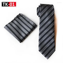 Bow Ties Fashion Black Green Pocket Square Party Classic Wedding Striped Silk Mens Extra Long Tie Necket Mandkerchief