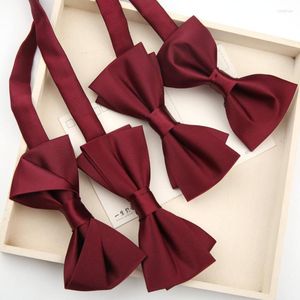 Nœuds papillons de luxe pour hommes, classique, classique, vin solide, rouge, marié festif pour hommes, fête d'affaires, mariage