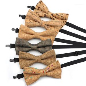 Bow Ties Fashion Cork Wood Kids Nieuwheid Handgemaakte Fancy Bowtie Verstelbare Butterfly Party School Kinderen Gift Accessoires1