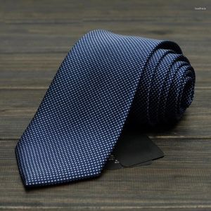 Cravates d'arc Mode Cravate à la main 8cm Costume formel Business Jacquard Weave Cravate Réunion Interview Bureau Mariage Bleu Plaid étroit