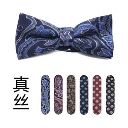 Gravatas borboleta moda de alta qualidade gravata borboleta de seda homem caju flor dupla gravata borboleta 231013