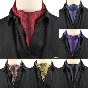 Pajaritas Moda Jacquard Paisley Bufanda para hombre Corbata Vintage Clásico Anacardo Boda Oficina formal Ascot Traje de caballero Accesorios de corbata