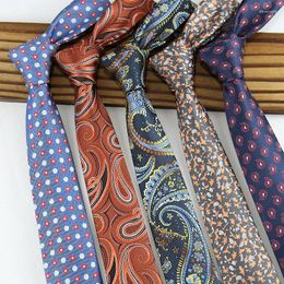 Boogbladen mode heren kleurrijke das zijden formele stropdas smal slanke mager hunkeren 6 cm stropties retro marine nek