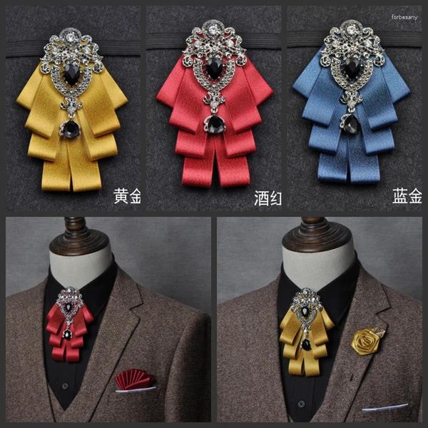 Bow Ties Fashion Men's Male Man Black Diamond Tie mariage High-und British Shirt Accessory Guest Business Groomsman 3 PCS Set