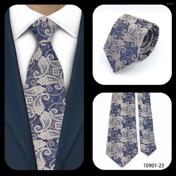 Pajaritas Moda para hombre Corbatas de lujo 8 cm Paisley clásico para hombres Ropa formal Negocios Boda Gravatas Accesorios de fiesta Regalo