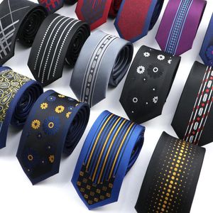 Pajaritas de moda para hombre flaco 6 cm rojo azul negro Jacquard lujosa corbata delgada a rayas para hombres fiesta de negocios esmoquin accesorio regalo