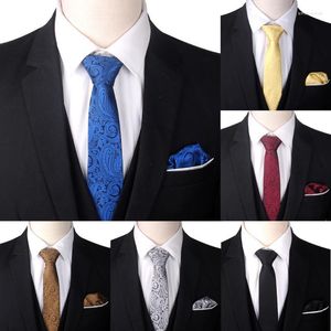 Bow Ties Fashion Paisley en Packen Square Sets for Men Women Jacquard Floral Neck Tie Hanky ​​Set Wedding Skinny Ntruitbow Emel22