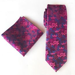 Bow Ties Fashion Plain Floral Tie heren 8 cm zijde stropdas set blauw oranje paars geel grijs rode bruiloft vaste pochet sets