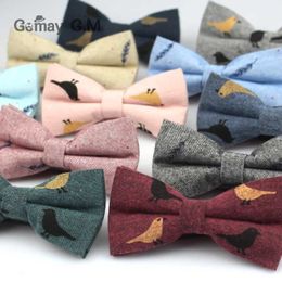 Bow Ties Fashion Set Mens Cotton Bow Cola Casual Imprime noix de papillon Mariage Adulte Bo Spied Gravatas Ultra-Thin Masculin Cravats Bow Tiec240407