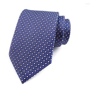 Noeuds papillon Mode Soie Hommes Cravate 8 cm Largeur Homme Cravate Longue Bleu À Carreaux À Motifs Pour La Fête De Mariage Gravatas Para Homens YUW04