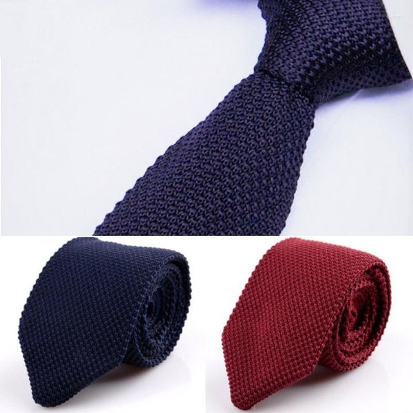 Cravates d'arc Cravate solide pour hommes Cravate tricotée Cravate tissée classique normale Cravate étroite Cravate Accessoires de mariage Cadeau