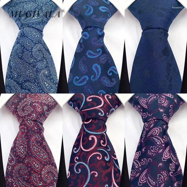 Bow Ties Fashion Vintage 8cm Necclues Classic Men's Striped Blue Blue Wedding Busssiness Tie pour hommes Jacquard Woven Paisley