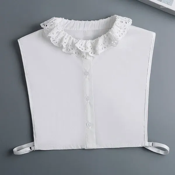 Pajaritas Moda Algodón blanco Cuello falso Media camisa Encaje Cuello desmontable Cuellos Blusa femenina Tops Suéter falso Fuax Cols