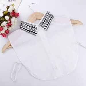 Boogbladen mode dames handgemaakte kralen valse kragen verstelbare afneembare shirt blouse tops kraag voor trui jurk witte nep