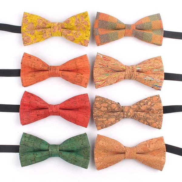 Bow Lays Boothed Wooden Bow para hombre Bark Bark Grain Bow para fiesta de bodas Cuello con accesorios para hombres Bowc240407