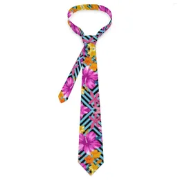 Nœuds papillon fleur hawaïenne cravate géométrie tropicale business cou classique élégant pour hommes femmes collier personnalisé cravate cadeau
