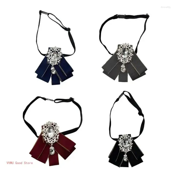 Bow Ties for Men Self Tie Jabot Collar Brooch Shirt Blouses