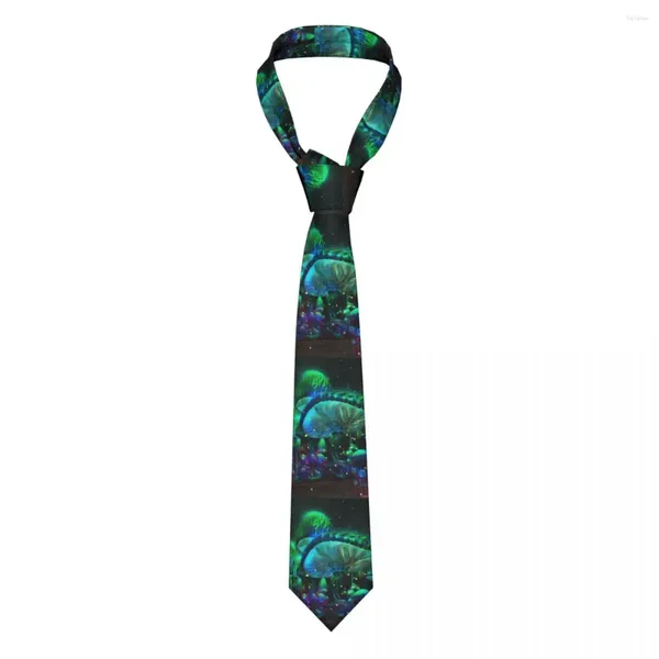 Noeuds papillon Forêt de champignons lumineux Cravates unisexes en soie polyester 8 cm col large pour hommes costumes accessoires cravate