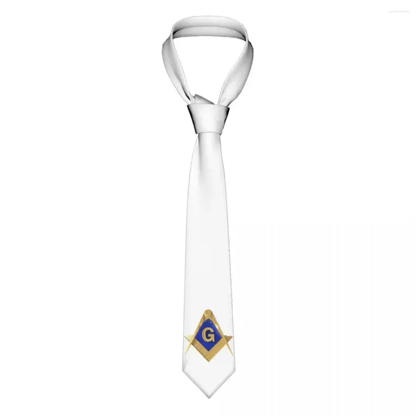 Corbatas de lazo Freemason Gold Square Corbatas masónicas 8 cm Estrecho Mason Cuello Corbata Accesorios de la camisa Gravatas Accesorios de cosplay de boda