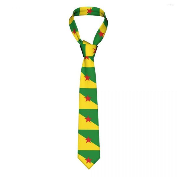 Pajaritas Bandera de Guayana Francesa Hombres Corbatas Seda Poliéster 8 Cm de ancho Franzosisch Guayana Corbata Camisa Accesorios Gravatas Boda Oficina