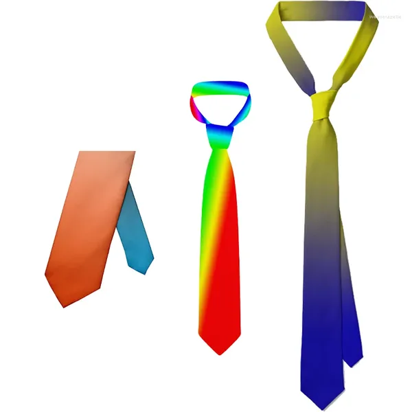 Bow Ties Fun Gradiente Color Tie Men's 3D Printing 8cm Fashion Novelty Unisex tendente casual Regalo
