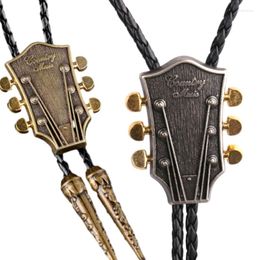 Strikjes Gaitar bolo tie Cowboy lederen stropdas muziek ketting Moranse