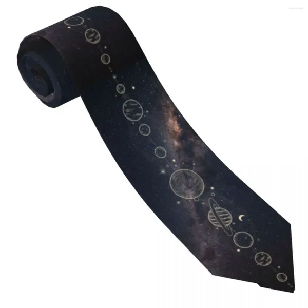 Pajaritas Galaxy Tie Line Art Cool Fashion Cuello para hombres Mujeres Ocio Calidad Collar Gráfico Corbata Accesorios