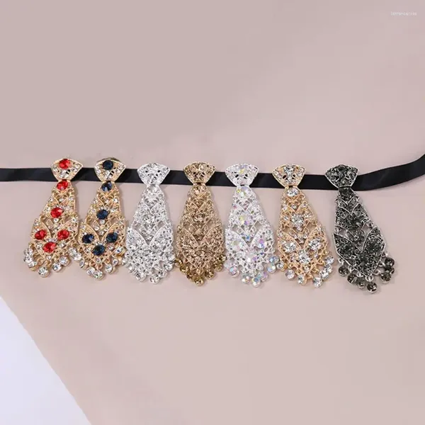 Pajaritas Caballero Estilo Diamante Boda Corbata Cristal Corbata Metal Rhinestone Mujeres Hombres Negocios