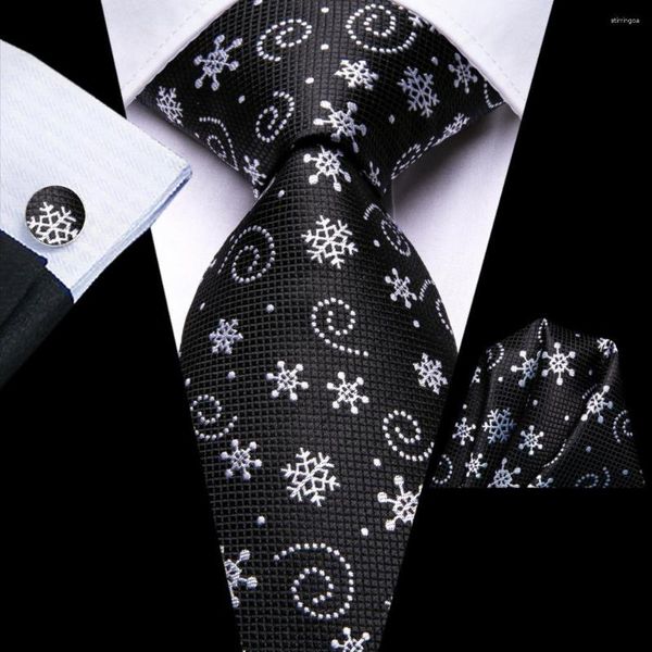 Noeuds papillon cadeau cravate de noël pour hommes 2023 noir blanc marque de mode fête de mariage cravate Handky bouton de manchette en gros Hi-Tie Designer