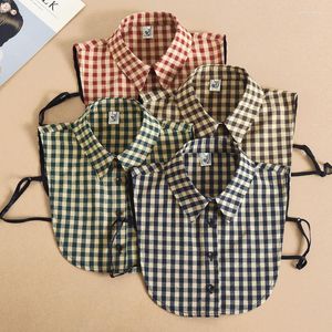 Boogbladen meisjes plaid nep kraag voor vrouwen blouse afneembare shirt heren pakken valse revers trui decoratieve boog emel2222