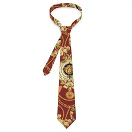 Noeuds papillon chaîne en or imprimé cravate conception baroque cou de mariage mâle classique décontracté cravate accessoires qualité motif collier