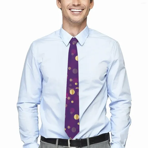 Pañuelos de lazo Corbata de punto dorado Remolino púrpura Ropa diaria Cuello elegante para adultos Patrón Collar Corbata Regalo de cumpleaños