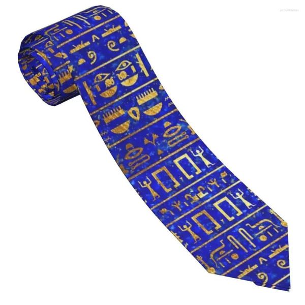 Noeuds papillon or hiéroglyphes cravates unisexe polyester 8 cm cravate égyptienne pour hommes décontracté costumes étroits accessoires affaires