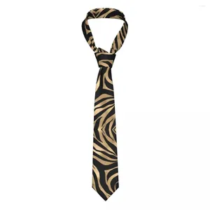 Bow Ties Gold Zebra Black Animal Necktie Unisexe Polyester 8 cm Stripes Neck for Mens Classic Accessories Gravatas Wedding Cosplay