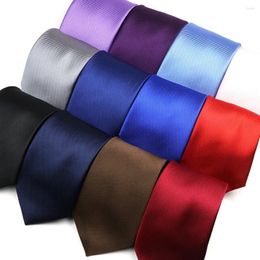 Boogbanden Gracly Solid Color Polyester Neckties Bruin 8 cm voor bruiloftsfeest Dagelijkse shirtpak Cravats Accessoires Decoratiegeschenk