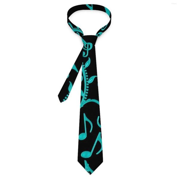 Cravates d'arc Notes de musique dégradées Cravate Bleu Vert Violet Vintage Cool Cou pour hommes Collier de qualité d'affaires Accessoires de cravate personnalisés