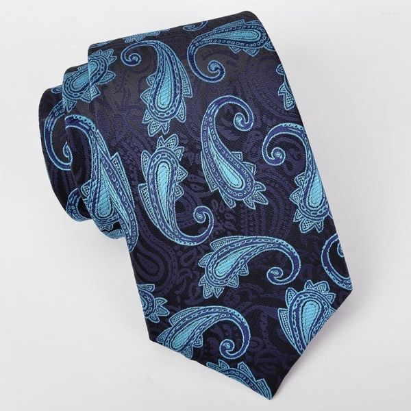 Pajaritas Paisley verde Poliéster Corbata Azul marino Raya Puntos Hombre Negocios Jacquard Tejido Corbata formal para hombres Traje Venta de fábrica