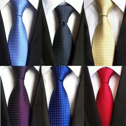 Bow Ties Gusleson Classics Solid 8cm Silk Gravatas Red Geelblauwe nek Tie voor mannen Zakelijk trouwpak Formele gelegenheid Geschenk