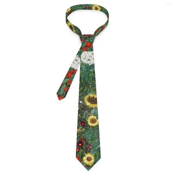 Pajaritas Gustav Klimt Art Tie Farm Garden Cool Fashion Cuello para hombres Ocio Cuello de alta calidad Accesorios de corbata gráfica